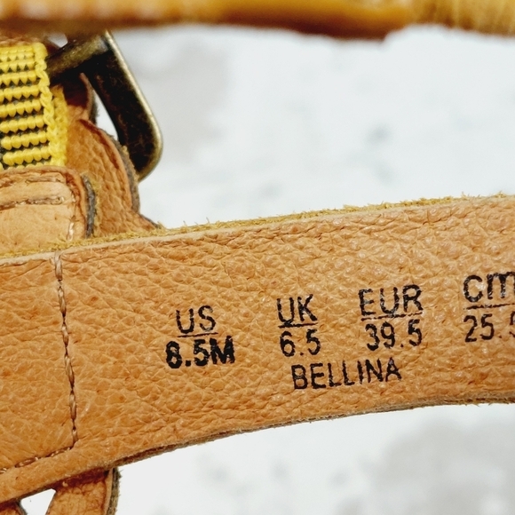 Naya Yellow & Brown Strap Open Toe High Heels Wedges Sandals V634 - Picture 10 of 14